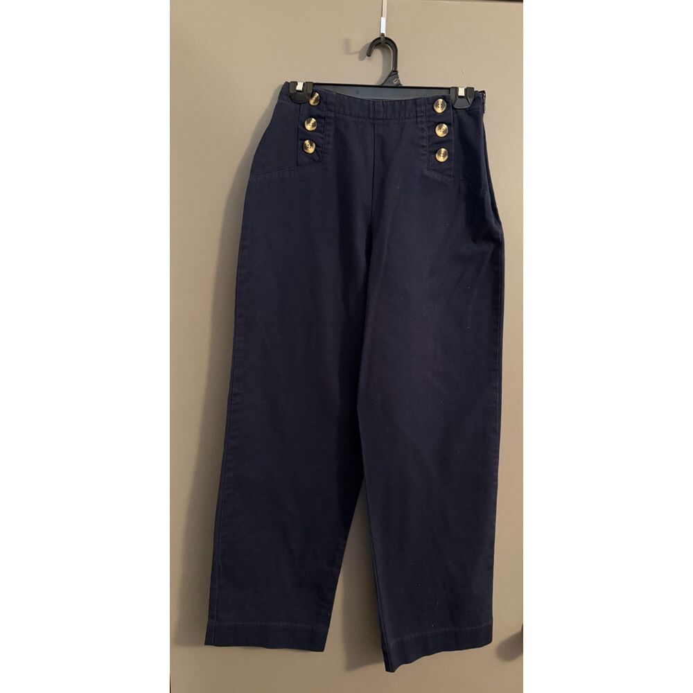 Relativity Blue High-Waisted Button-Front Pants Size 6 Women